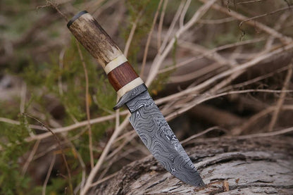 Handmade Damascus Steel Skinner Knife Stag Handle Hunting Knife Birthday Gift Wedding Anniversary Gift for Men Gift For your Beloved.